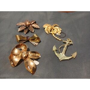 gold tone brooch‎ lot Copper